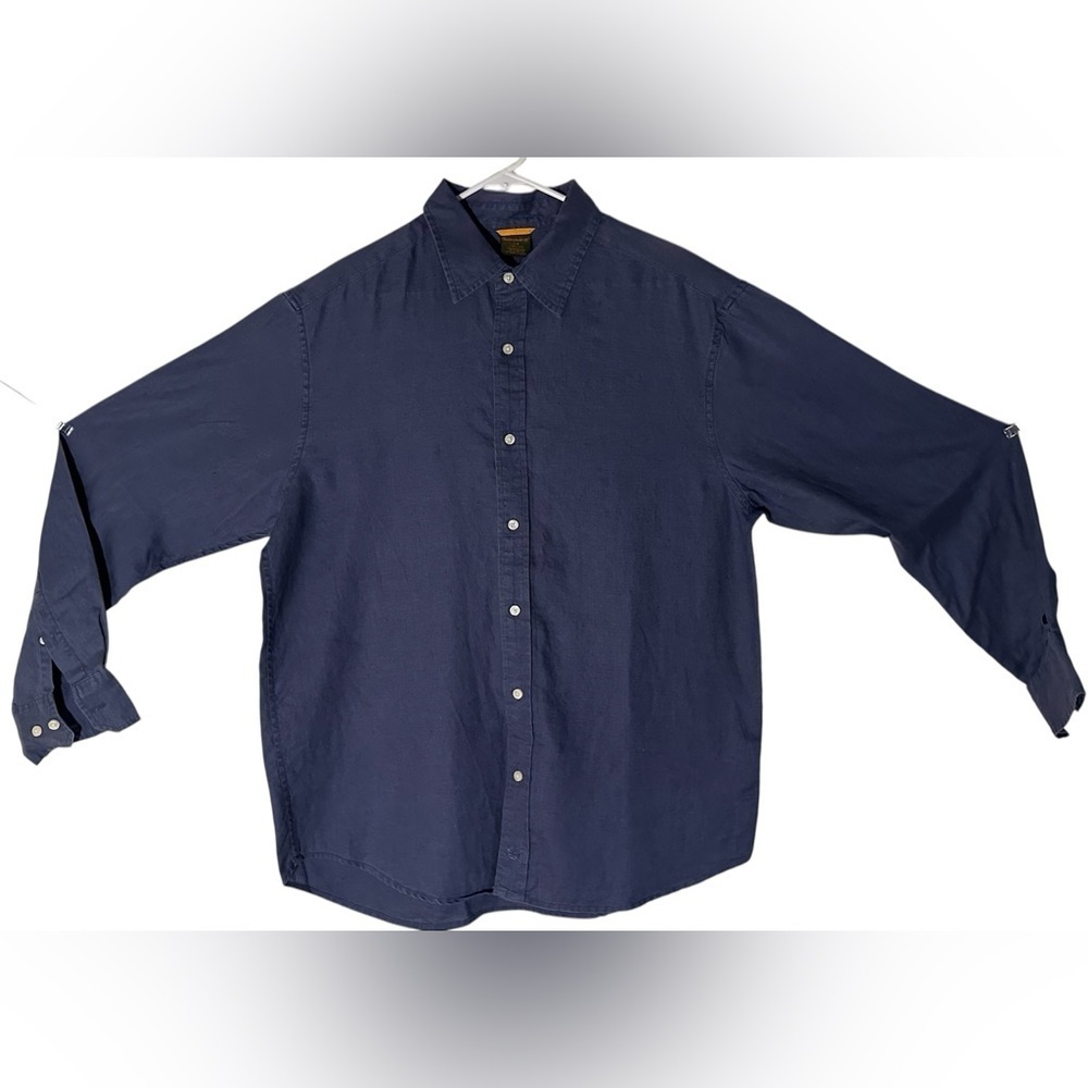 Timberland Dark Blue Casual Button Down Shirt.Mens size Lg.